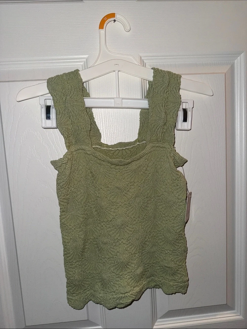 Women's Free People Olive Green Textured Tank Top
